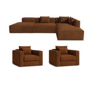 Sala en L Pichi con Poltronas Tela Antifluidos 3-1-1